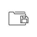 Save folder file line icon