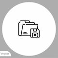Save folder vector icon sign symbol