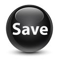 Save glassy black round button