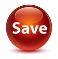 Save glassy brown round button