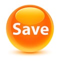 Save glassy orange round button