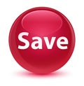 Save glassy pink round button