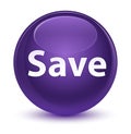 Save glassy purple round button