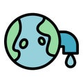 Save global water icon vector flat