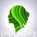 Save greenery concept with woman head