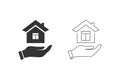 Save house icon set. Vector illustration