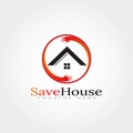 Save House logo design template, illustration element -vector