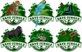 Save jungle emblems with animals set