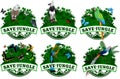 Save jungle emblems with animals set