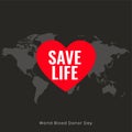 Save life poster for world blood donor day