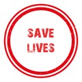 save lives stamp on white Royalty Free Stock Photo