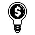 Save money bulb icon, simple style Royalty Free Stock Photo