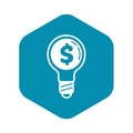 Save money bulb icon, simple style