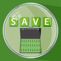 Save money button concept. illustration Royalty Free Stock Photo