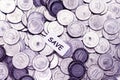 Save money concept above algeria coin