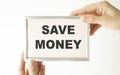 Save money concept  message words Royalty Free Stock Photo