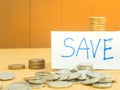 Save money concept preset money coin stack growing business