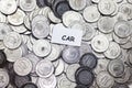 save money concept,tag car above algeria coin.