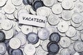 save money concept,tag vacation above algeria coin