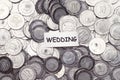 Save money concept,tag wedding above algeria coin