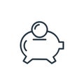 save money icon vector from online learning part line concept. Thin line illustration of save money editable stroke. save money