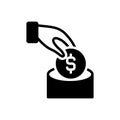 Black solid icon for Save Money, wealth and economy Royalty Free Stock Photo