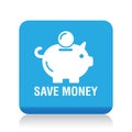 Save money piggy bank icon