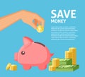 Save money social media banner template vector illustration