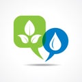 Save nature concept with leaf and waterdrop