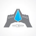 Save nature concept with water drop Royalty Free Stock Photo