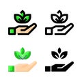 Save Nature leaves Icon Set Logo Vector Illustration