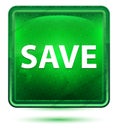 Save Neon Light Green Square Button Royalty Free Stock Photo