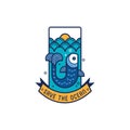 Save the ocean icon with fish