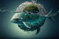 Save the oceans. Saving water and world environmental protection concept. Earth, globe, ecology, nature, planet concepts. Royalty Free Stock Photo