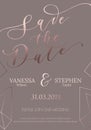 Save our date wedding invitation design. Elegance template for e