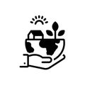 Black solid icon for Save Our Environment, save and natural Royalty Free Stock Photo