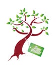 Save our plantet tag on tree Royalty Free Stock Photo
