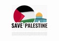 Save Palestine. Free Palestine flag wallpaper, flyer, banner vector illustration. Designing element for placard, poster, banner, t Royalty Free Stock Photo