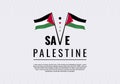 Save Palestine. Free Palestine flag wallpaper, flyer, banner vector illustration. Designing element for placard, poster, banner, t Royalty Free Stock Photo