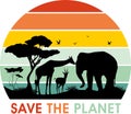 Save the planet. Bright design for printing