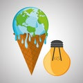 Save planet design. ecology icon. Think green concept, vector illustration Royalty Free Stock Photo