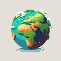 Save planet earth globe Low poly design illustration, mother green nature icon