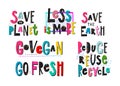 Save Planet Go Vegan recycle print quote lettering