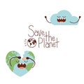 Save the planet label icon