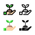 Save Plant Forest Icon Set Logo Vector Illustration
