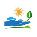 Save a plant in nature logo.