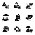 Save the property icons set, simple style