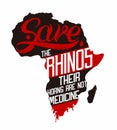 Save rhino logo Royalty Free Stock Photo