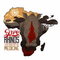 Save the rhinos Royalty Free Stock Photo