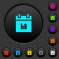 Save schedule data dark push buttons with color icons